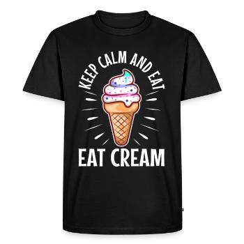 Restez calme et mangez de la crème glacée - T-shirt Premium bio Homme - noir - Devant - Nico (187cm)