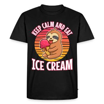 Keep calm and eat ice cream - Men's Premium Organic T-Shirt - black - Front - Nico (187cm)