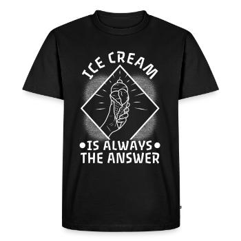 La crème glacée est toujours la réponse - T-shirt Premium bio Homme - noir - Devant - Nico (187cm)