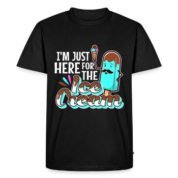 Je suis juste ici pour la crème glacée - T-shirt Premium bio Homme - noir - Devant - Nico (187cm)