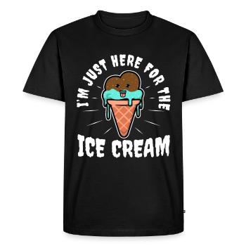 Je suis juste ici pour la crème glacée - T-shirt Premium bio Homme - noir - Devant - Nico (187cm)