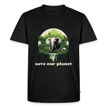 Environmental Protection Elephant Lovers Animal rights activists - Men's Premium Organic T-Shirt - black - Front - Nico (187cm)