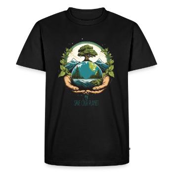 Sauver l’environnement Héros de la protection de l’environnement Activiste pour le climat - T-shirt Premium bio Homme - noir - Devant - Nico (187cm)