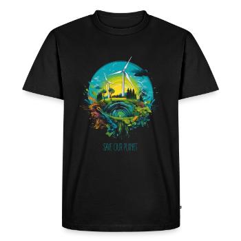 Sauvons notre planète - Protection de l’environnement Protection du climat - T-shirt Premium bio Homme - noir - Devant - Nico (187cm)