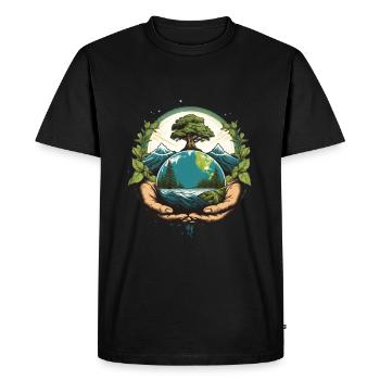 Saving the Environment Environmental Protection Hero Climate Activist - Men's Premium Organic T-Shirt - black - Front - Nico (187cm)