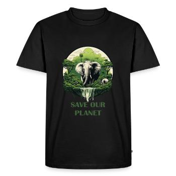 Sauvons notre planète - Protection de l’environnement Protection du climat - T-shirt Premium bio Homme - noir - Devant - Nico (187cm)