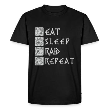 Eat Sleep Raid Repeat - pour tous les fans de Viking - T-shirt Premium bio Homme - noir - Devant - Nico (187cm)
