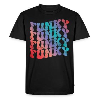 Funky Vintage - Men's Premium Organic T-Shirt - black - Front - Nico (187cm)