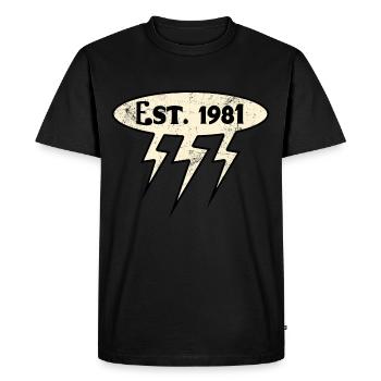 Millésime 1981 - T-shirt Premium bio Homme - noir - Devant - Nico (187cm)