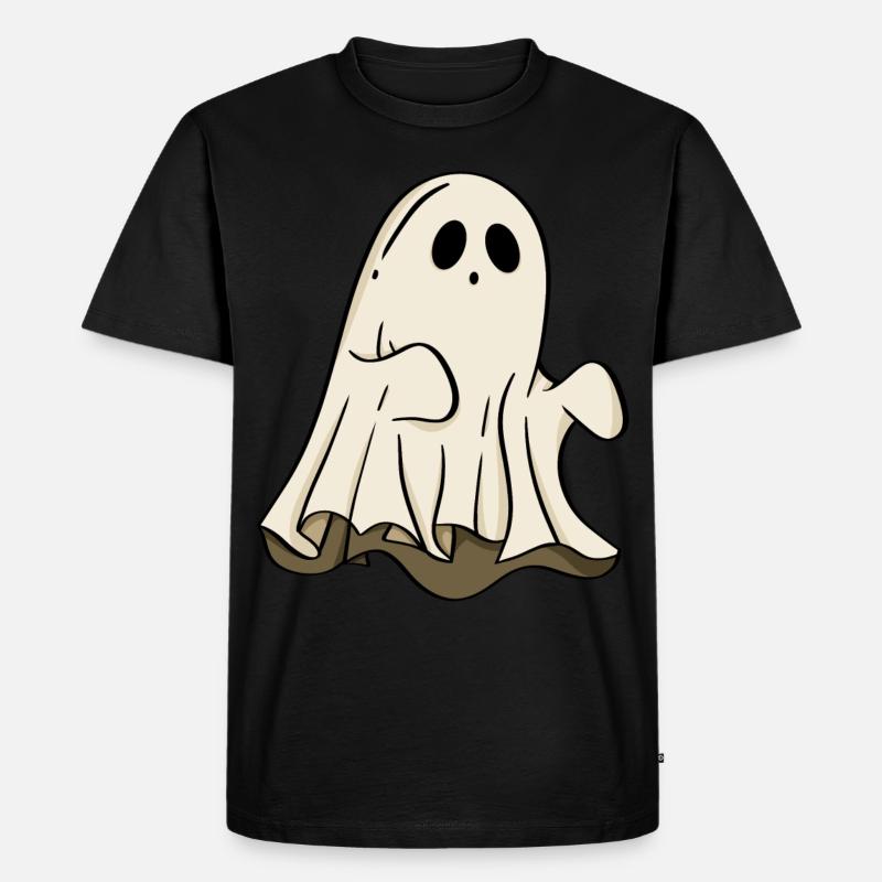 Geist Halloween - Männer Premium Bio T-Shirt - Schwarz