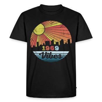 Millésime 1969 - T-shirt Premium bio Homme - noir - Devant - Nico (187cm)