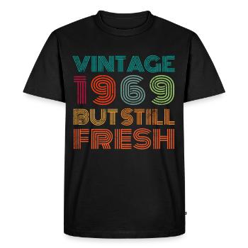 Millésime 1969 - T-shirt Premium bio Homme - noir - Devant - Nico (187cm)