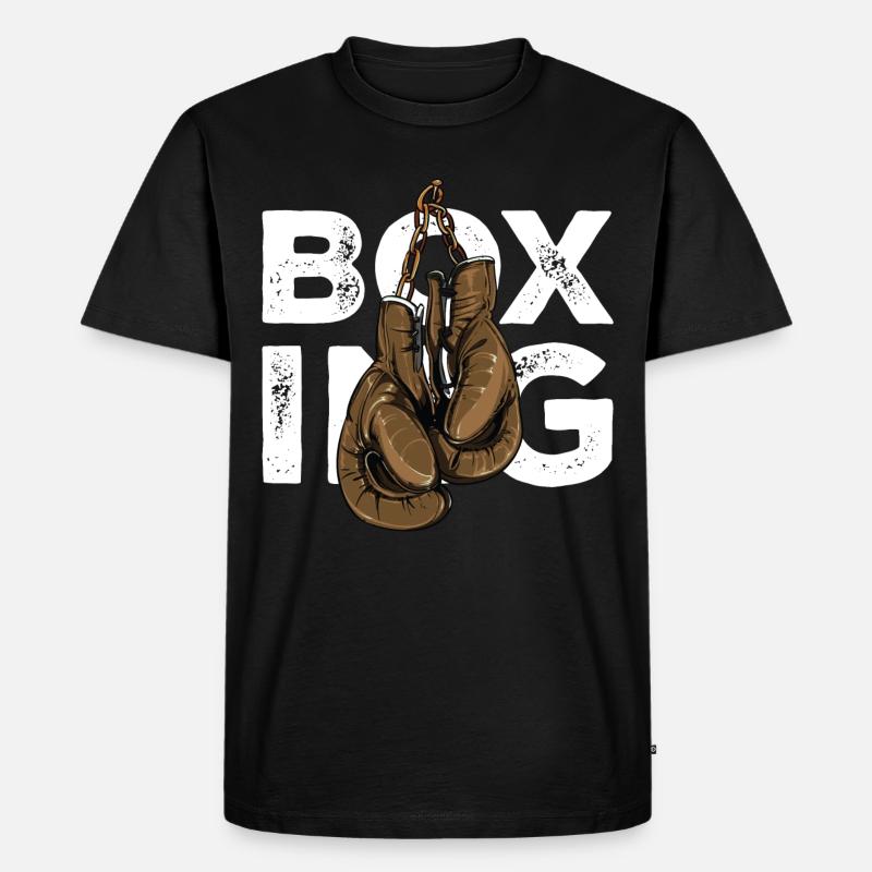 Boxing Handschuhe - Männer Premium Bio T-Shirt - Schwarz