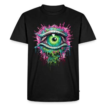 Zombie Eye Apocalypse Halloween Zombie Hunter - T-shirt Premium bio Homme - noir - Devant - Nico (187cm)