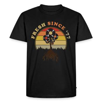 Vintage 1977 - Men's Premium Organic T-Shirt - black - Front - Nico (187cm)