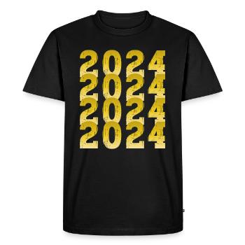 Médaille d’or 2024 - T-shirt Premium bio Homme - noir - Devant - Nico (187cm)