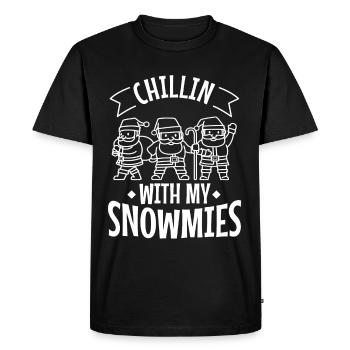 Chillin with my Snowmies - Men's Premium Organic T-Shirt - black - Front - Nico (187cm)