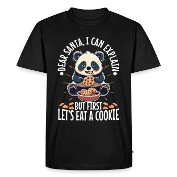 Dear santa i can explain But first lets eat a - Men's Premium Organic T-Shirt - black - Front - Nico (187cm)