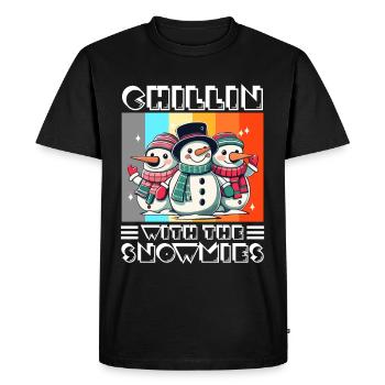 Chillin with my Snowmies - Men's Premium Organic T-Shirt - black - Front - Nico (187cm)