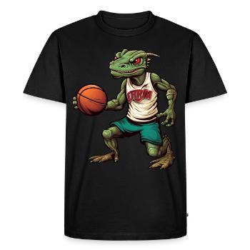 Lizard Basketball - Men's Premium Organic T-Shirt - black - Front - Nico (187cm)