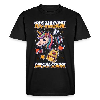 100 magical days of school - Men's Premium Organic T-Shirt - black - Front - Nico (187cm)