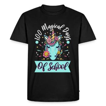 Happy 100 Days of Magical Learning - Men's Premium Organic T-Shirt - black - Front - Nico (187cm)