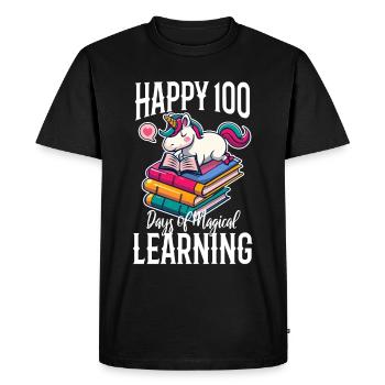 Happy 100 Days of Magical Learning - Men's Premium Organic T-Shirt - black - Front - Nico (187cm)