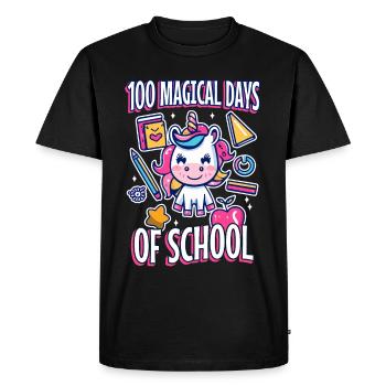 100 magical days of school - Men's Premium Organic T-Shirt - black - Front - Nico (187cm)