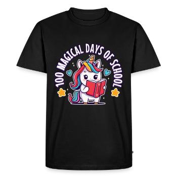 Happy 100 Days of Magical Learning - Men's Premium Organic T-Shirt - black - Front - Nico (187cm)
