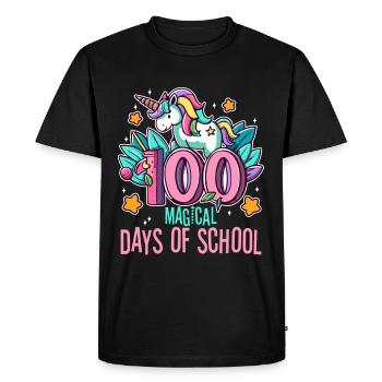 Happy 100 Days of Magical Learning - Men's Premium Organic T-Shirt - black - Front - Nico (187cm)