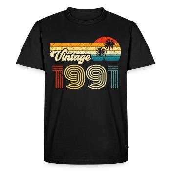 Millésime 1991 - T-shirt Premium bio Homme - noir - Devant - Nico (187cm)