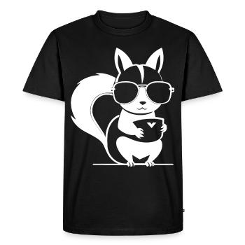 Funny Squirrel Wearing Sunglasses Squirrels - Men's Premium Organic T-Shirt - black - Front - Nico (187cm)