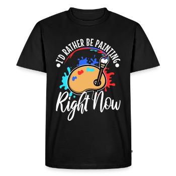 I'd rather be painting - Men's Premium Organic T-Shirt - black - Front - Nico (187cm)