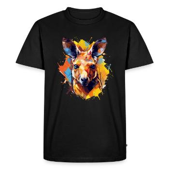 Kangourou Peinture Splash Australie Paint Splash - T-shirt Premium bio Homme - noir - Devant - Nico (187cm)