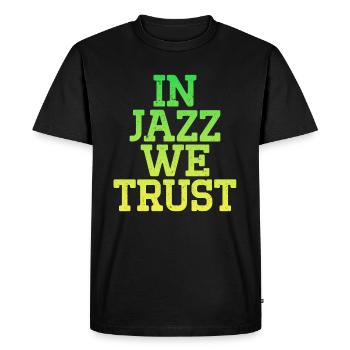In Jazz we Trust - Men's Premium Organic T-Shirt - black - Front - Nico (187cm)