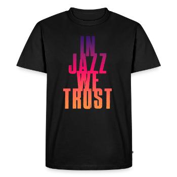 In Jazz we Trust - Men's Premium Organic T-Shirt - black - Front - Nico (187cm)