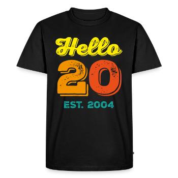 Bonjour 20 Est. 2004 - T-shirt Premium bio Homme - noir - Devant - Nico (187cm)