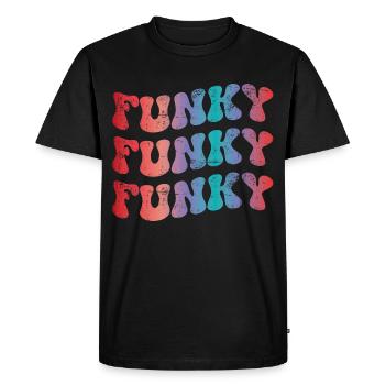 Funky Vintage - T-shirt Premium bio Homme - noir - Devant - Nico (187cm)