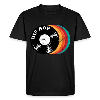 Vinyle Hip Hop - T-shirt Premium bio Homme - noir - Devant - Nico (187cm)