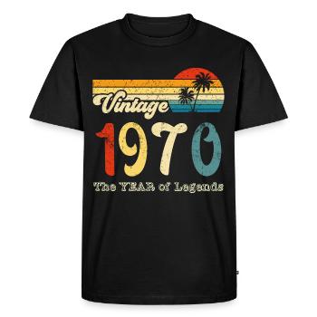 Années 1970 - T-shirt Premium bio Homme - noir - Devant - Nico (187cm)