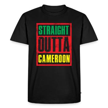 Tout droit sorti du Cameroun - T-shirt Premium bio Homme - noir - Devant - Nico (187cm)