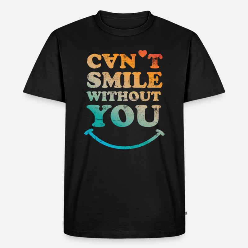 Can't smile without you - Männer Premium Bio T-Shirt - Schwarz