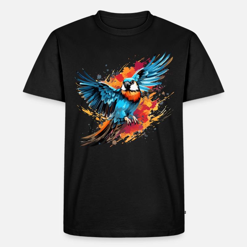Buntfalke Farbkleckse Farbspritzer - Männer Premium Bio T-Shirt - Schwarz