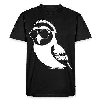 Funny Bird Wearing Sunglasses Cool Bourke's Parak - Men's Premium Organic T-Shirt - black - Front - Nico (187cm)