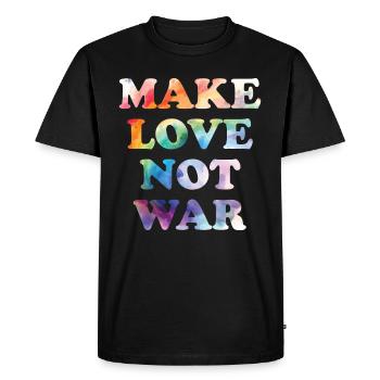 Make Peace not War - Men's Premium Organic T-Shirt - black - Front - Nico (187cm)