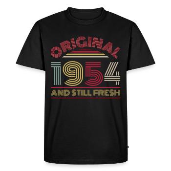 Millésime 1954 - T-shirt Premium bio Homme - noir - Devant - Nico (187cm)