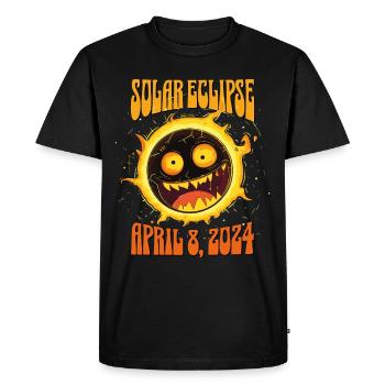 Éclipse solaire 8 avril 2024 Éclipse totale de Soleil - T-shirt Premium bio Homme - noir - Devant - Nico (187cm)