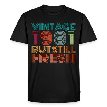 Millésime 1981 - T-shirt Premium bio Homme - noir - Devant - Nico (187cm)