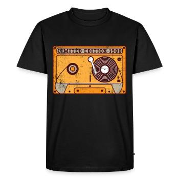 Années 1980 - T-shirt Premium bio Homme - noir - Devant - Nico (187cm)