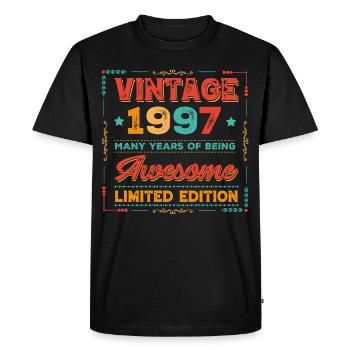 Millésime 1997 - T-shirt Premium bio Homme - noir - Devant - Nico (187cm)